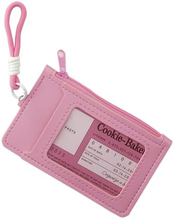 Mini Portemonnaie Damen Kartenetui Kleine Geldbörse PU Leder Flache Ausweishülle mit RFID Schutz Slim Geldbeutel mit Reißverschluss Kartenhülle Card Wallet für Herren Damen Schüler Pink