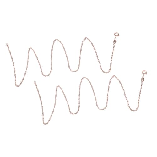 SOIMISS 2 Piezas Collar De Cadena Con Ondas De Collares De Oro Para Pulseras Encantos Colgante Cadenas De Plata Esterlina Collar De Gargantilla Cordón De Macramé Clave Cobre