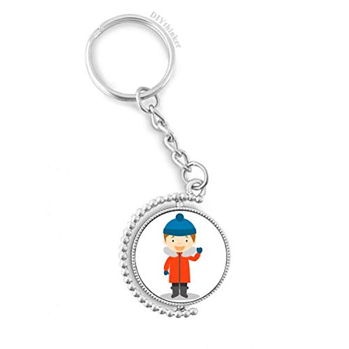 Llavero giratoria Frío Polo Sur DIYthinker con anillo metálico para mochilas