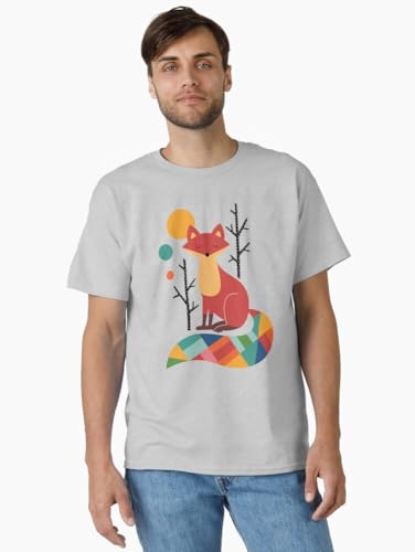 Cute Fox Illustration Rainbow Fox T-Shirt by Andy Westface - Cute Art, Forest Creature Gift, Graphic tee2