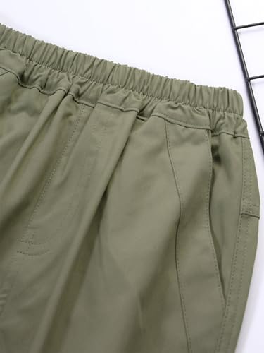 YiZYiF Athletic Cargo Pants for Boys Slim Fit Sweatpants High Waisted Jogging Bottom Loose Trousers4