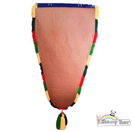 Image of BUNNY BEAR | 2.50 Feet(76 CM) Kerala Nettipattam Wall Hanging | Gold Plated Elephant Caparison | Traditional Kerala Handicraft Decorative Art for Home, Pooja Room & Gift Decor