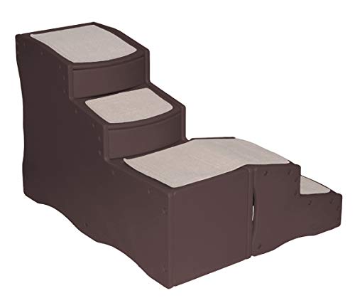 Pet Gear Easy Step Bed Stair For Cats/Dogs, Adjusts To Either Side Of Bed, Removable Washable Carpet Treads, Storage Compartment, For Pets Up To 75Lbs #TOP3