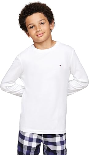 Tommy Hilfiger Niño Pack de 2 Camisetas de Manga Larga Algodón, Azul (Desert Sky/White), 14-16 Años