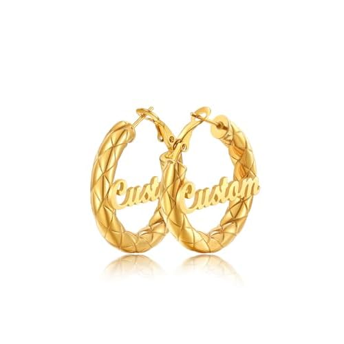 Classic Black/18K Gold Plated/Stainless Steel Hoop Earrings for Women 20mm/30mm/40mm/60mm/80mm Oversized Hypoallergenic Chunky Tube Hoops Rounded Loop Earrings Come with Box 01.Black Cube Tw