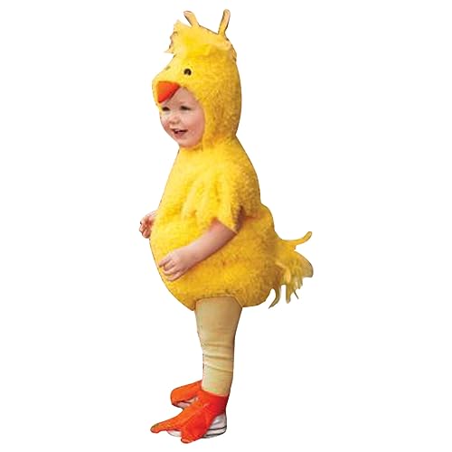 Baby Chicken Costume Unisex Infant Baby Boys Girls Halloween Chicken Costumes Romper Bodysuit Outfits Dress Up Set Yellow 12-18 Months