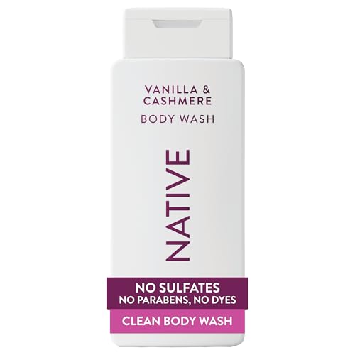 Native Body Wash Contains Naturally Derived Ingredients | For Women & Men, Sulfate, Paraben, & Dye Free Leaving Skin Soft and Hydrated |Vanilla & Cashmere 18 oz