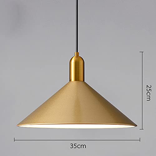Debbte Industrial Vintage Metal Pendant Light In Brass Finish,13.7 Inch E26 Retro Loft Bar Ceiling Lighting Fixture Hanging Lamp For Farmhouse Dining Room (Gold) #TOP2