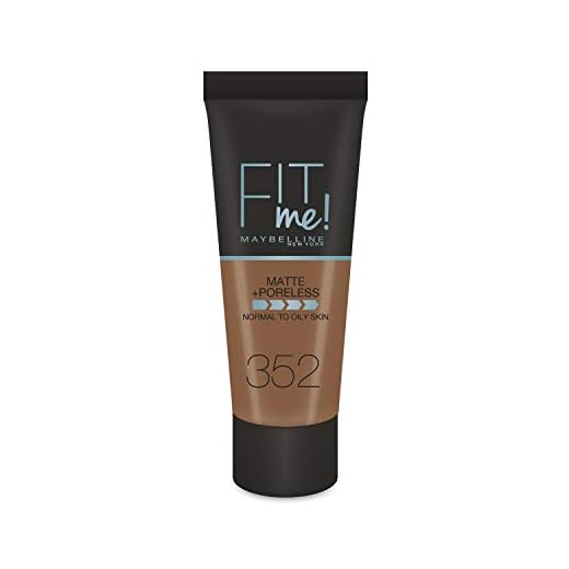 Maybelline New-York - Fond de teint Fluide Fit Me Matte & Poreless - Peaux normales à grasses - Teinte : 352 Cacao - 30 ml