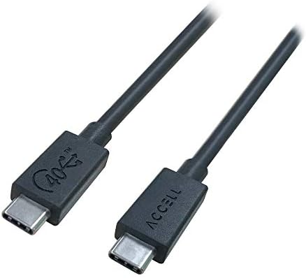 Accell USB4 40Gbps Type-C Cable - USB-IF Certified 40Gbps Gen 3 Cable, 8K/5K/4K, 100W PD, Compatible with USB 3.2/2.0, TB4, and Thunderbolt 3, 3.3ft / 1m, Black, U244C-003B-2