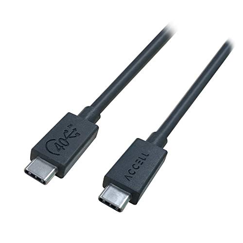 Accell USB4 40Gbps Type-C Cable - USB-IF Certified 40Gbps Gen 3 Cable, 8K/5K/4K, 100W PD, Compatible with USB 3.2/2.0, TB4, and Thunderbolt 3, 3.3ft / 1m, Black, U244C-003B-2