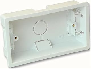 Mr Gadget's Solutions Dry Lining Pattress Back Box Double 2 Gang White Wall Flush Mount Pattress Socket box