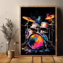 Affiche festival de musique art mural guitare et piano pour deco salon