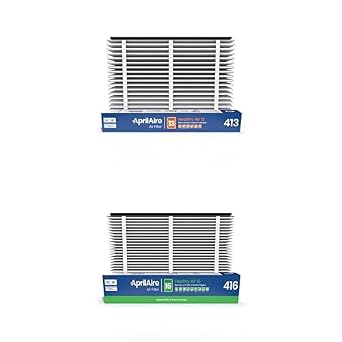 AprilAire 413 MERV 13 Replacement Whole-House Furnace Air Purifier Filter - 16x25x4 1 Pack + AprilAire 416 MERV 16 Replacement Whole-House Furnace Air Purifier Filter - 16x25x4 1 Pack Bundle