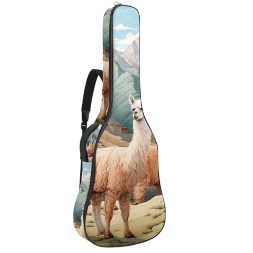 Sac pour guitare étanche avec éponge de protection antichoc motif alpaga