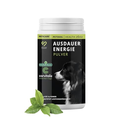 Peticare Ergänzungsfutter für sportliche Hunde | Unterstützendes Pulver für Ausdauer & Vitalität | Mit Kollagen & Omega-3, für Gelenk-Gesundheit, Muskel-Regeneration | petDog Health 2602