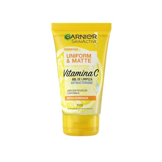 Gel de Limpeza Facial Antibacteriano Garnier Uniform & Matte Vitamina C, 150ml