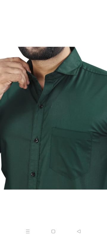 Image of Mens Solid Slim Fit Shirt | Formal Shirts | Men Office Wear | Formal Shirts for Men Office Wear Branded 102-Plain Shirt