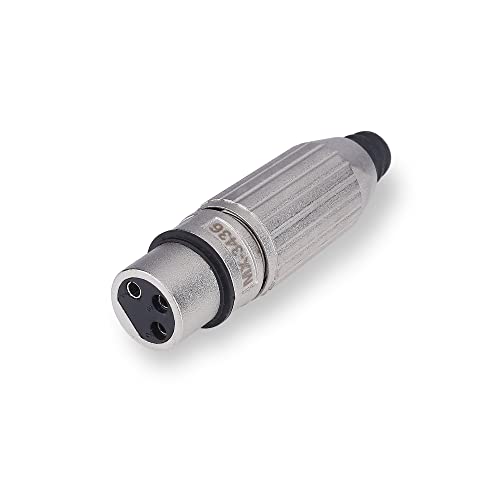 Image of MX 3 Pin XLR connector Microphone Connector pin Pure Copper Nickel Plated Pins1 for High Conductivity microphone cable connector PERENT (3 Pin silver, Pack of 10, Female Connector)