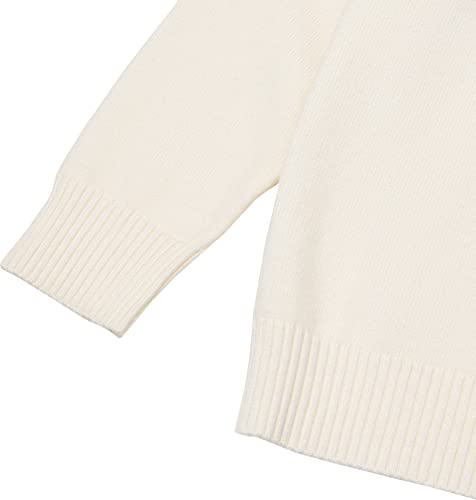 Image of BOLEROSE Girls Long Sleeve School Uniform Childrens Kids Cardigan (Ivory, 5-6 Years)