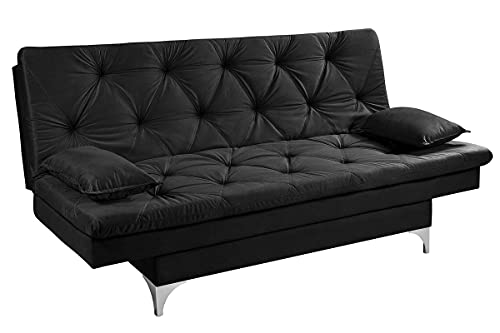 Sofa Cama Austria 3 Posições Reclinavel Essencial Estofados Preto