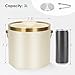 ZORMY 3L Double-Wall Vacuum Insulated Stainless Steel Ice Bucket with Lid & Tong，Wine and Champagne Bucket for Home & Parties（WhiteGold）