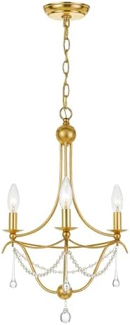 Crystorama Metro 3 Light Antique Gold Mini Chandelier
