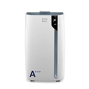 De’Longhi Pinguino PAC EX105 Mobiele airconditioner met EcoRealFeel-technologie, 10.000 BTU/h, voor ruimtes tot 100 m³, ontvochtigings- en ventilatiefunctie, 24-uurs timer, energie-efficiëntieklasse