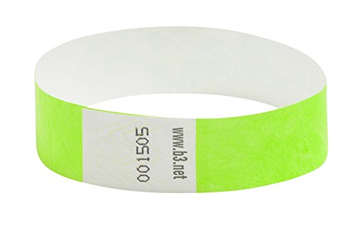 Bracelets de sécurité numérotés verts pour festivals et soirées