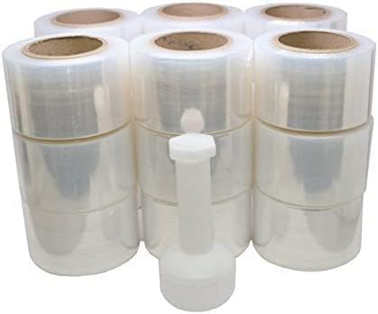 3"x 1000 FT Roll -80 Gauge Thick + Hybrid Technology with Dispenser, 18 Pack Stretch Moving & Packing Wrap. Industrial Strength, Clear Plastic Pallet Shrink Film Ideal for Furniture, Boxes