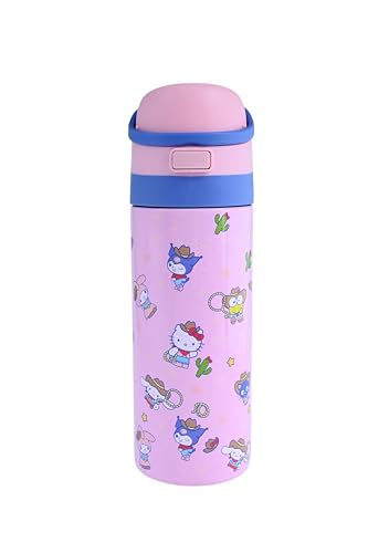Hello Kitty & Friends All-Over Character Print Pink 24 Oz Stainless Steel Water Bottle