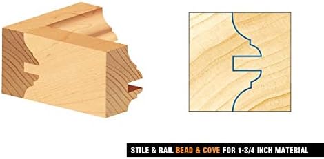 Amana Tool - SC590 2Piece Carbide Tipped 3-Wing Stile & Rail Bead & Cove Exterior Door 2-