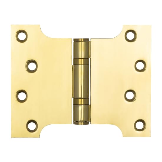 Kooples Hardware Parliament Hinges Ball Bearing Stainless Steel – Wide Throw Door Hinge for Internal & External Use (Brass Finish, 102x127x3mm)