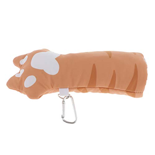 Serenable Carton Cats Paw Pencil Case Bolsa Kawaii Caneta Bolsa Holer Escova Papelaria - Castanho
