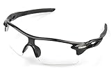 Wonzone Fashion Unisex Shatterproof Windproof Dust-proof UV Protection Night-Vision Sunglasses for Cycling Running Sports Biking Fishing Outdoors (Black Frame Transparent Lens)