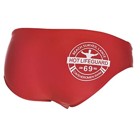 CaveHero Nylon Men's Swimwear Beach Shorts Boxer Swim Trunks Swimsuit Briefs Pants, Red-2, XX-Large Cover