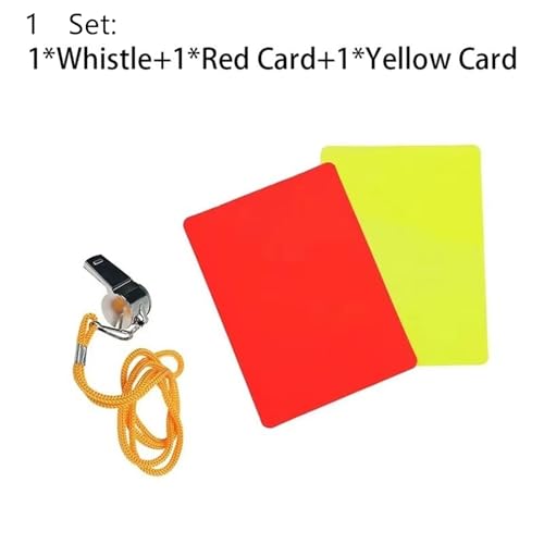 Set de tarjetas y silbatos para árbitro de fútbol miniatura 2