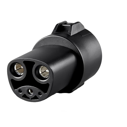 Iwamatu �e�X�����L�Ґ�p J1772�d�C�����ԗp�[�d�A�_�v�^�[�A�d�C������ EV�[�d�p�\�P�b�g�A�ő�60A�܂őΉ��A���O�|�[�^�u���\�A�ő�250V�܂ŁA�u���b�N