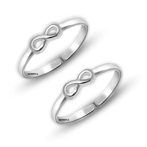 KUKSHYA JEWELLERS 925 Sterling Silver Infinity Toe Rings/Bicchiya for Girls and Women (B09WRR14R3) Amazon Price History, Amazon Price Tracker