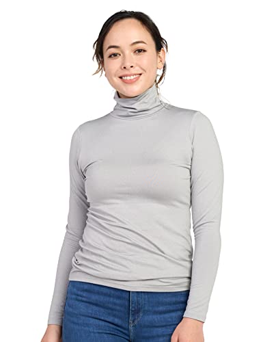 LAPASA-Damen-Rollkragen-Thermounterhemd-Innenfleece-Thermounterwaesche-langaermliges-Thermo-Shirt-Funktionsunterwaesche-Oberteil-L88-WarmL90-Waermer