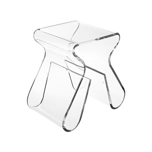 Mesa auxiliar de acrílico, mesa auxiliar pequeña transparente para dormitorio, sala de estar, oficina, elegante mesita de noche, mueble contemporáneo, pieza de acento