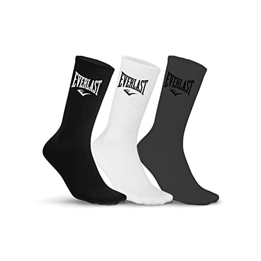 Everlast Calcetines Hombre Deporte Resistentes - Paquete de 3 - Calcetines Altos Hombre, Boxeo, Flexibles