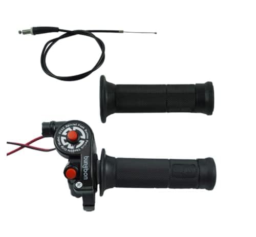 Vagary Motorcycle Throttle Control Handlebar Grips Switch Quick Throttle (Black) Bike Handle Bar Grip for Universal Bike (White)