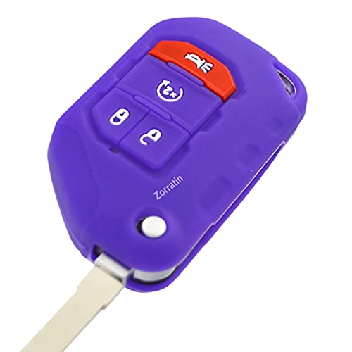 Image of Silicone Remote Key Fob Case Covers Protectors for Jeep Wrangler Rubicon 392 JL JLU Wagoneer Gladiator JT Flip Fold Remote