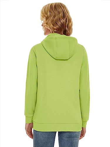 Tacvasen Casual Fleece Lined Hoodie For Women Comfy Solid Winter Warm Hiking Long Sleeve Sweatshirt O-Green, Xl #TOP3