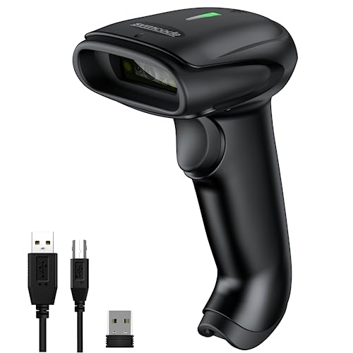 Symcode 2D Wireless Barcode Scanner,Bluetooth6.0 & Wireless2.4G & USB Wired Connection, 1D QR Bar Code Reader Scanner Automatic Fast Precise scanning for Smart Phone, Tablet, PC