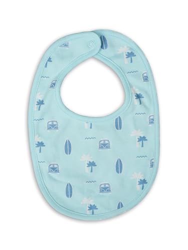 Image of Kidbea Organic Cotton Baby Bib, Adjustable Snap Closure Soft Absorbent Feeding Bibs Apron for Newborns & Infants Child With Cute Prints | Reusable Baby Essential