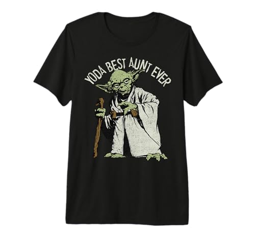 T-shirt Star Wars Yoda Best Aunt Ever portrait vêtement en coton de style décontracté