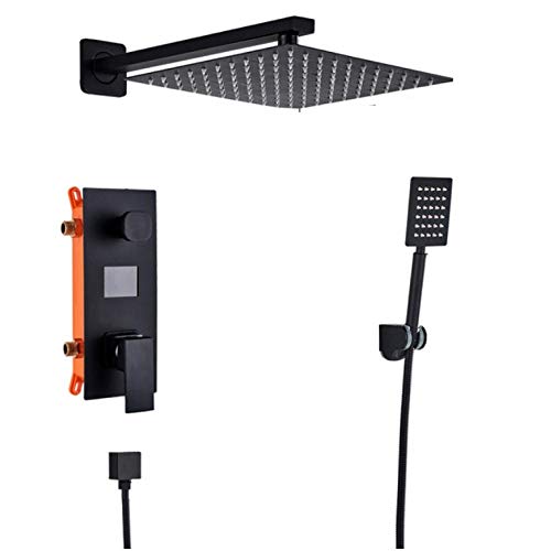 Ensemble de douche pluie noir mat de 16 pouces pour créer une ambiance spa moderne à la maison