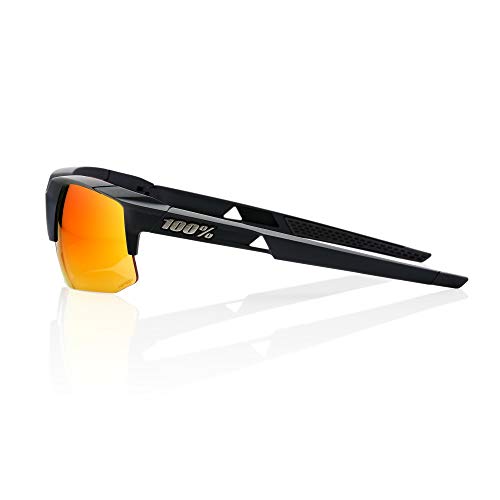 100% Speedcoupe Sport Performance Sunglasses - Sport and Cycling Eyewear (Soft TACT Black - HIPER Red Multilayer Mirror Lens)3